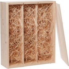 Houten geschenkkist schuif deksel 3 flessen (750 ml)